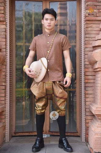 傣王妃服饰泰国传统男装套装复古走秀拍照旅拍服夏季男士短袖休闲