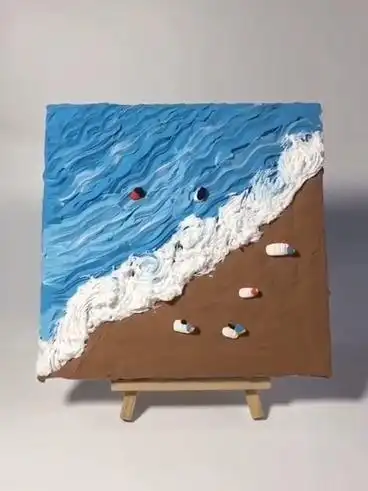 粘土手工diy美丽的海边