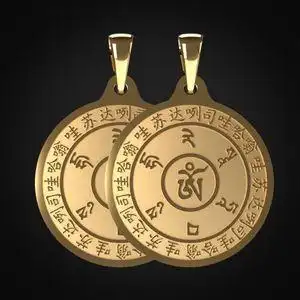 包邮钛钢雨宝陀罗尼咒吊坠 咒轮佛牌项链