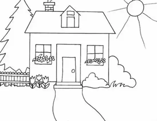 立体房子简笔画 立体房子简笔画图片带颜色 - 水彩迷