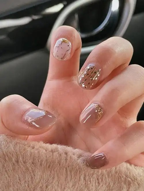 秋冬美甲短指甲款式分享