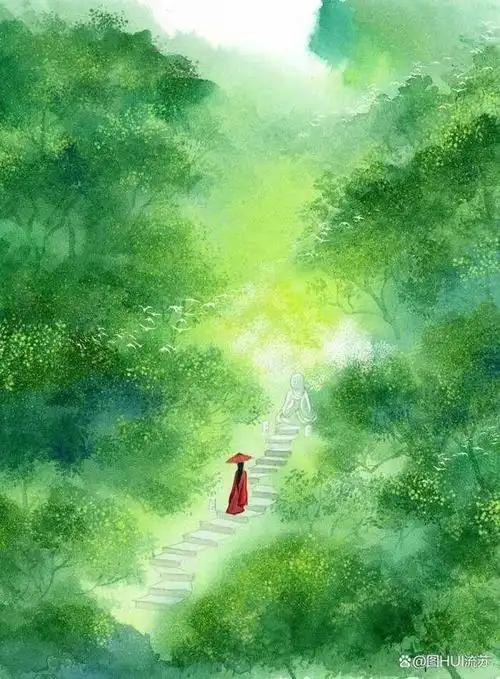 古风春意绿色壁纸