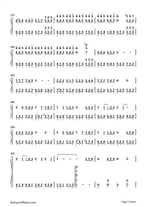 笑忘书-李荣浩《我是歌手》第三季演唱曲目双手简谱预览3