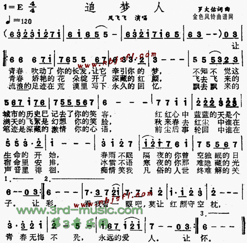 追梦人(《雪山飞狐》插曲)[简谱]