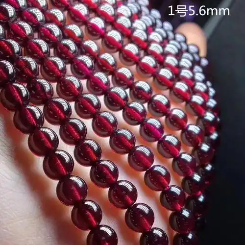 厂家直销 天然石榴石酒红色半成品长链 项链手链散珠半成品配件