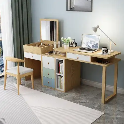 梳妆台收纳柜一体卧室小户型翻盖化妆台现代简约电脑桌化妆桌书桌