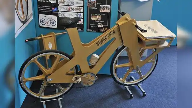 外国牛人用9美元做成的瓦楞纸自行车:居然不怕水