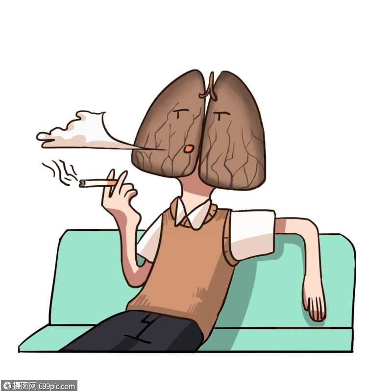 免抠元素 手绘/卡通元素 禁止吸烟 吸烟有害.psd