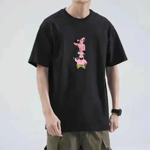 100%纯棉重磅短袖印花潮牌圆领男士夏季短袖宽松ins新款半袖体恤 - 17