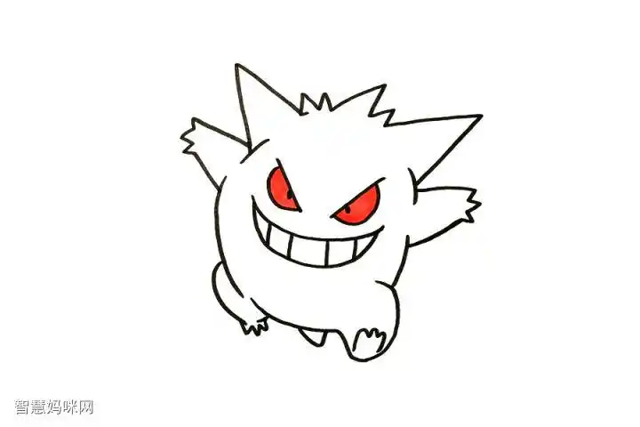 神奇宝贝耿鬼简笔画-图4