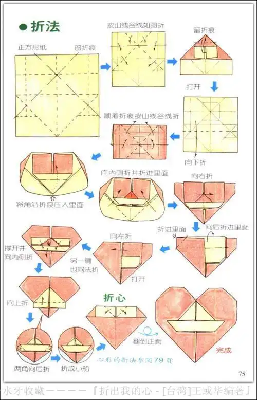 叠心折纸步骤图