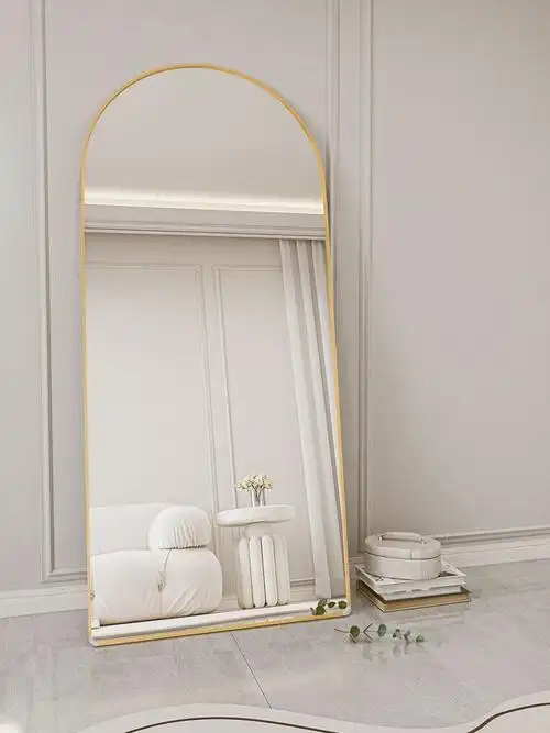 自拍镜子设计师全身镜ins风拍照可折叠北欧风显瘦女生卧室可爱