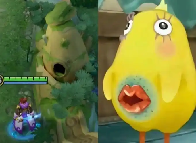 王者荣耀#  看看那个右边石头,那个地形长的和那个鸡很像!