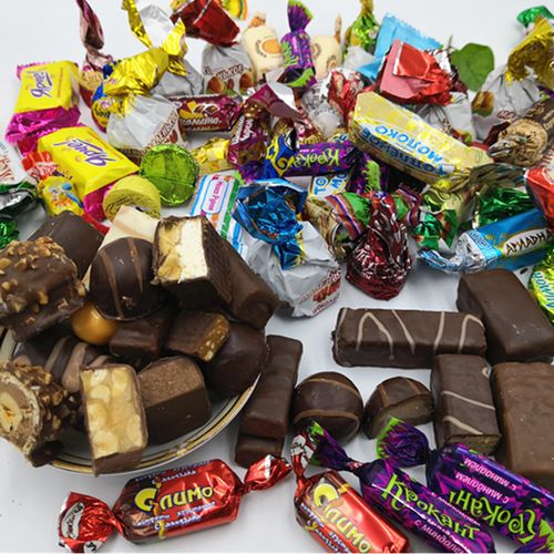 俄罗斯进口混合散装牛奶巧克力威化糖果2斤年货传统糖果