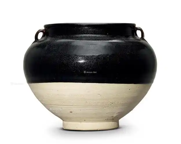 0096 北宋/金 黑釉双系罐