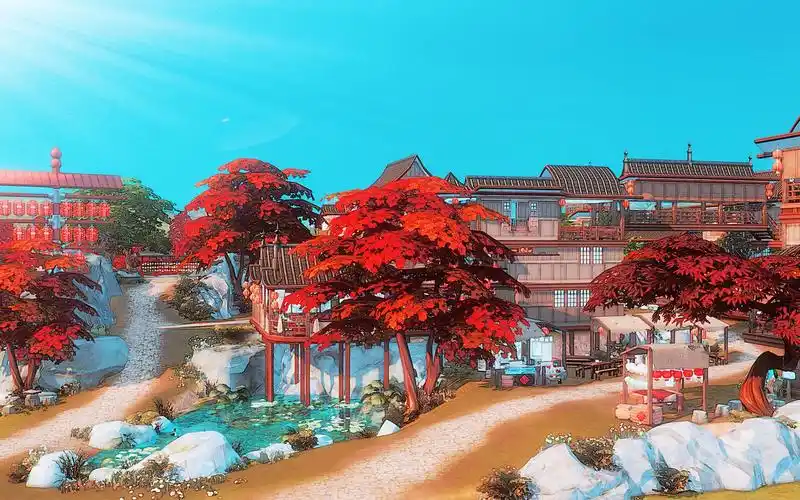 【模拟人生4】原创房屋·古风城镇·归乡·春风二月花