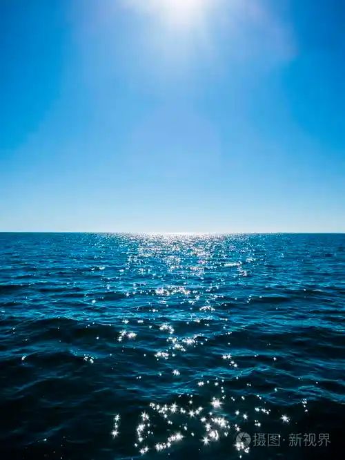 深蓝色的大海和天空
