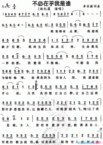 林忆莲不必在乎我是谁简谱