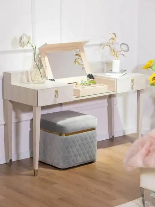 现代轻奢小尺寸梳妆台书桌梳妆台两用