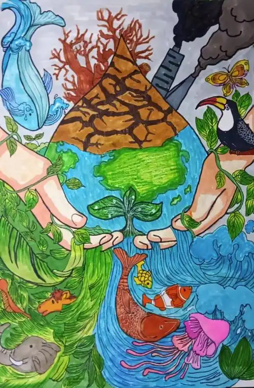 学院与教育管理学院开展了关于"保护森林,人人有责"为主题的绘画活动