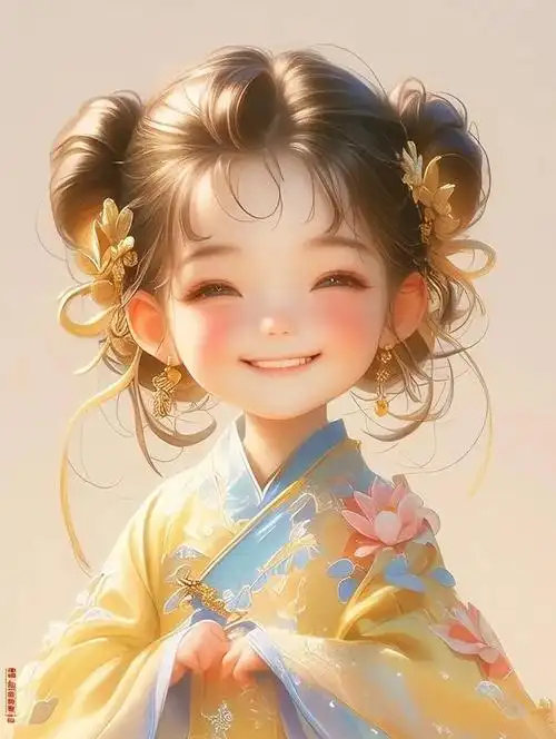 头像分享,可爱的古风小女孩头像,笑得好甜啊