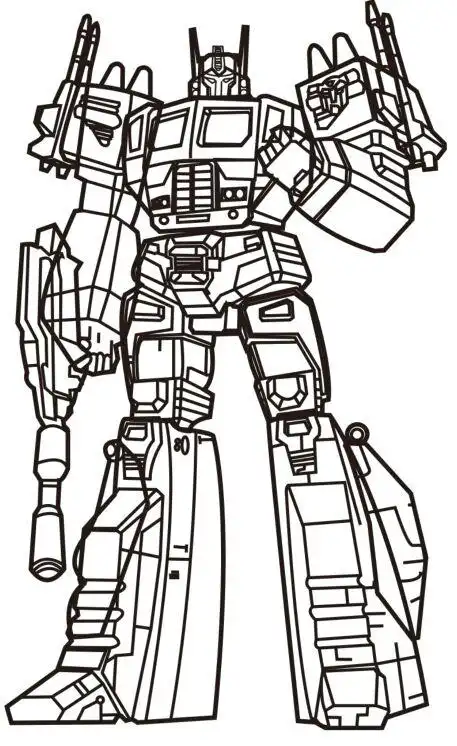 流程1,大家一起来给变形金刚填色啦!变出你喜欢的变形金刚!