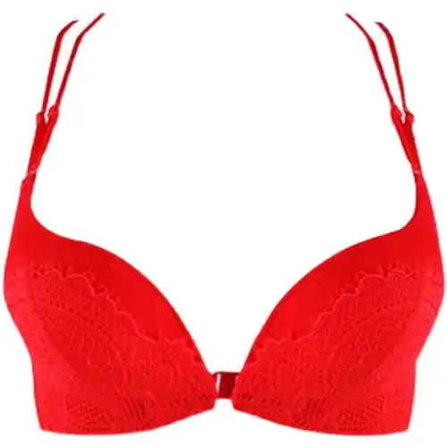 可莉允前搭扣本命牛年大红色内衣女无钢圈小胸聚拢胸罩性感美背前扣