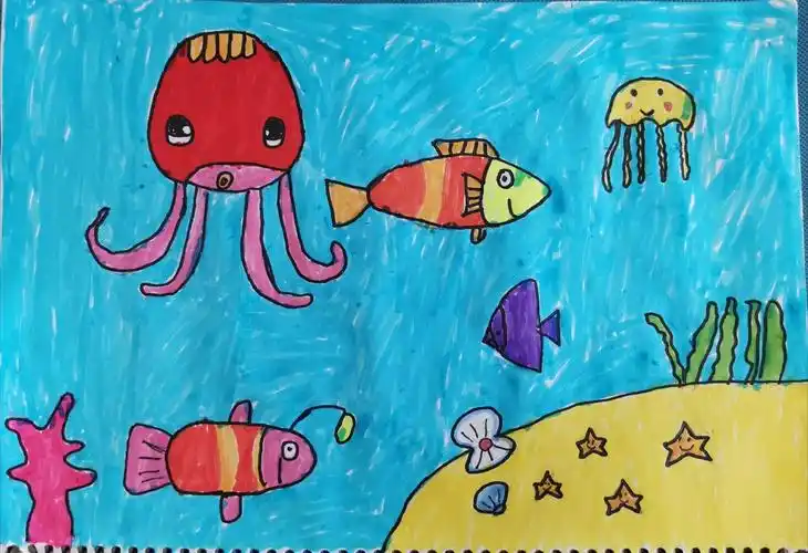 《海底世界真奇妙》优秀作品展示(一年级)