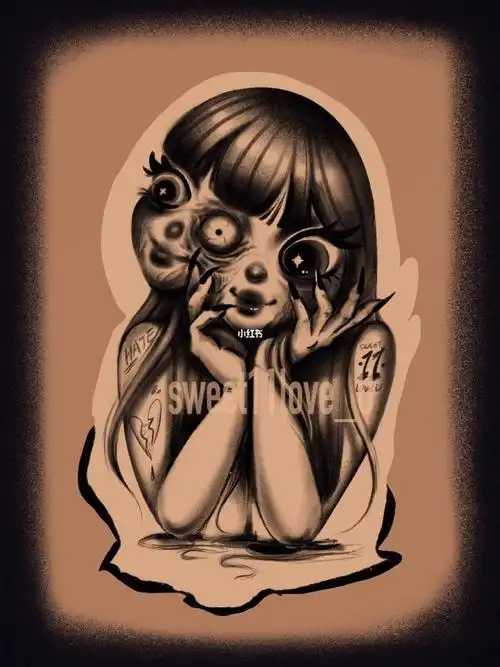 今天是卡哇伊富江～#tattoo#纹身#暗黑纹身#纹身也清新#广州纹身#川上