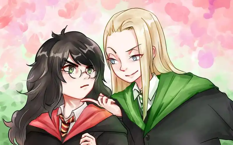 【德哈/性转】痞气大小姐x邻家小妹(雾)绘画过程