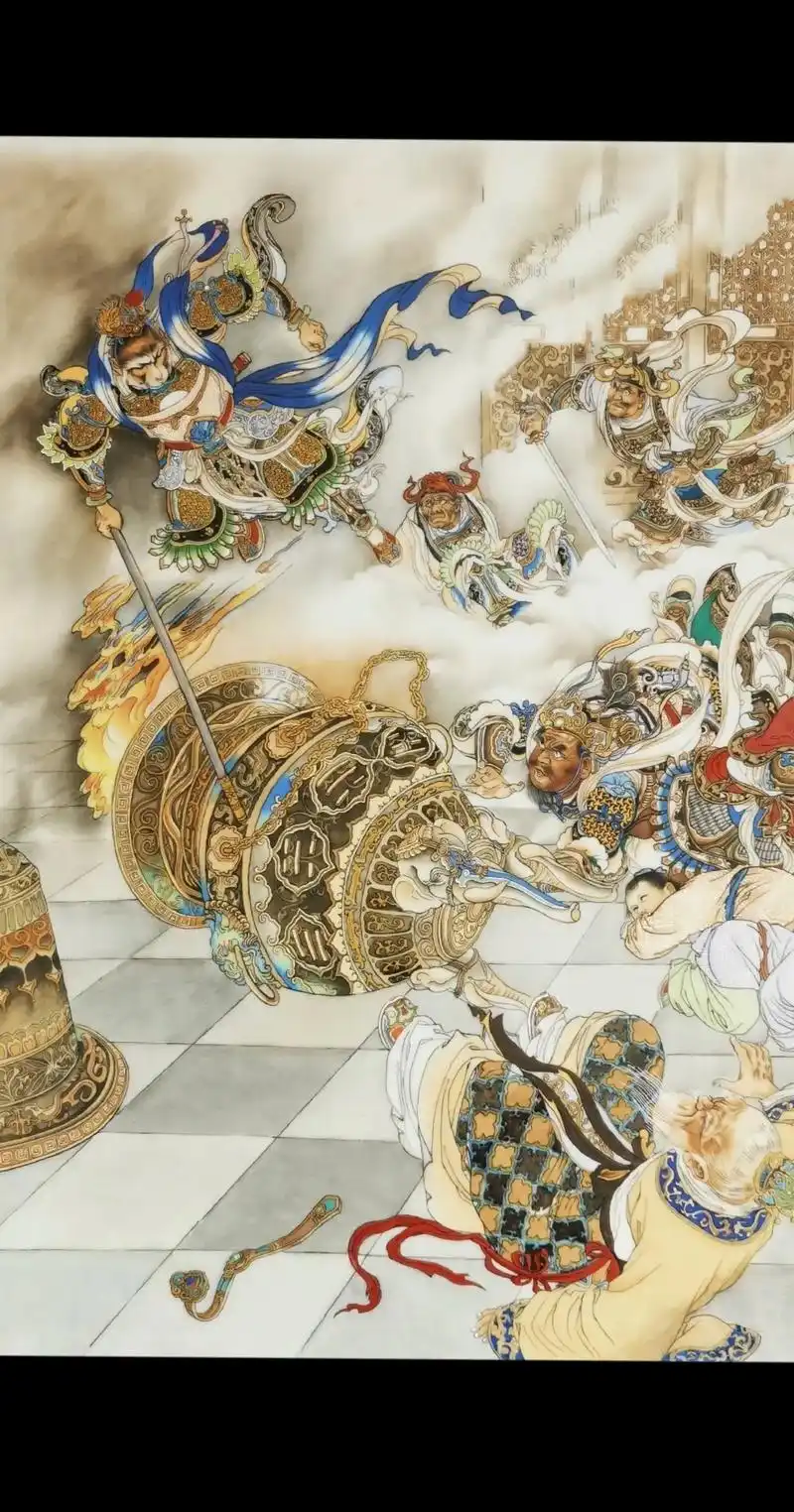 客订刘继卣大闹天宫.#西游记 #工笔画 #人物画 #在家画画 - 抖音