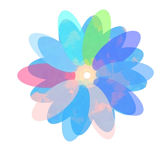 酷炫彩色透明几何旋转花形矢量高清图