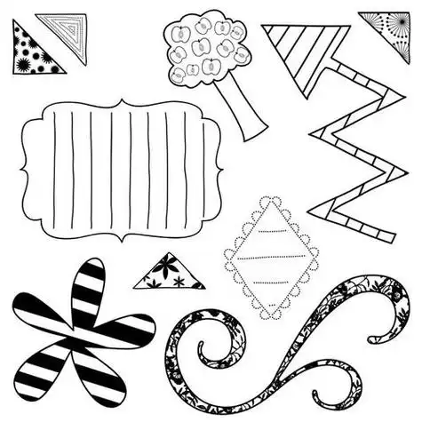 花边简笔画简单可爱黑板报首页 手抄报简笔画黑板报绿叶边  黑板报