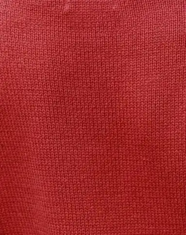 (特惠)枣红色拼色显瘦毛衣