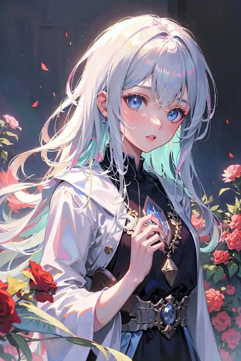 二次元银色长发少女微信头像手机壁纸.#二次元 #动漫少女 # - 抖音