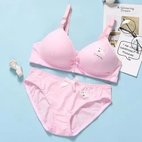 弘佰薄款无钢圈少女聚拢文胸女内衣套装高中生学生1819岁1617岁胸罩