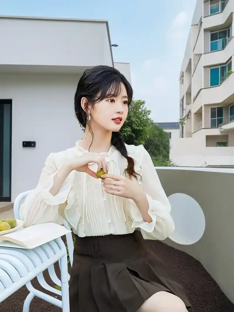 淑女范儿满分78 法式温柔衬衫上衣.