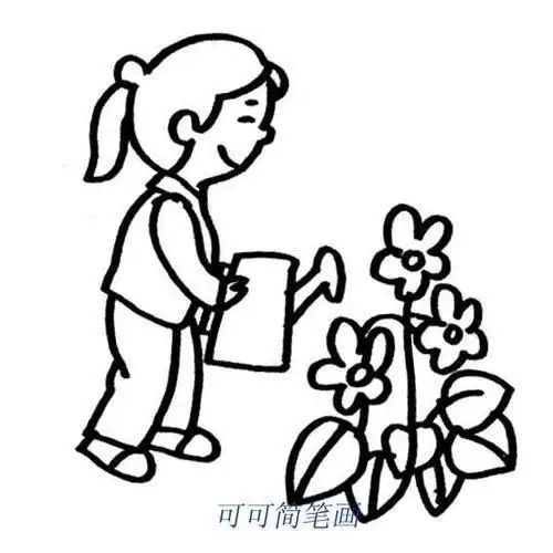 和花有关的人物简笔画