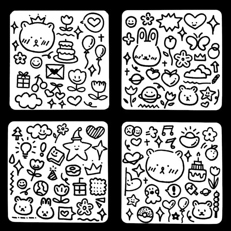 画一组满满当当可爱简笔画