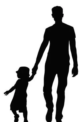 父子手牵手人物剪影png图