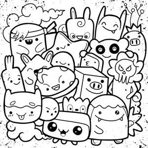 黑白可爱图案图片-黑白可爱图案素材-黑白可爱图案插画-摄图新视界