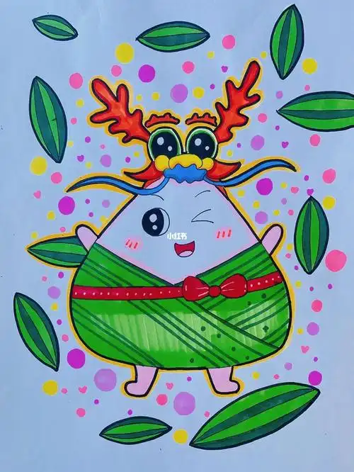 假日citywalk  #儿童画  #马克笔儿童画  #粽子  #端午节