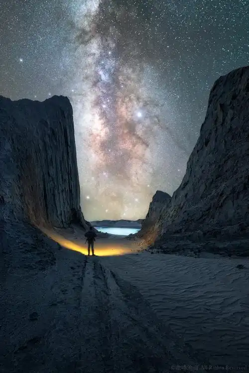 雅丹星空摄影照片