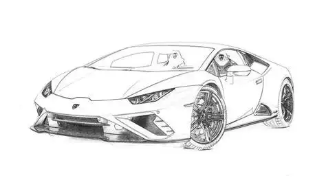 兰博基尼超级跑车简笔画图片如何画兰博基尼兰博基尼超级跑车简笔画