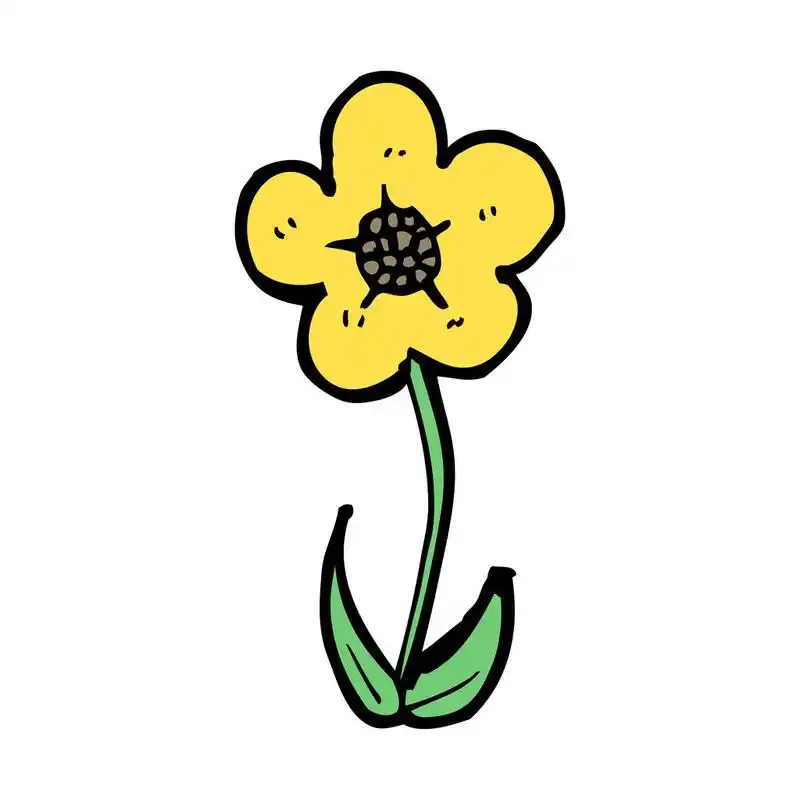 花香,白色背景上的卡通花