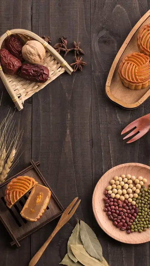 月饼美食简约h5背景素材