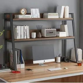 书架简易书桌收纳置物架现代简约办公桌面展示架家用桌上铁艺架子