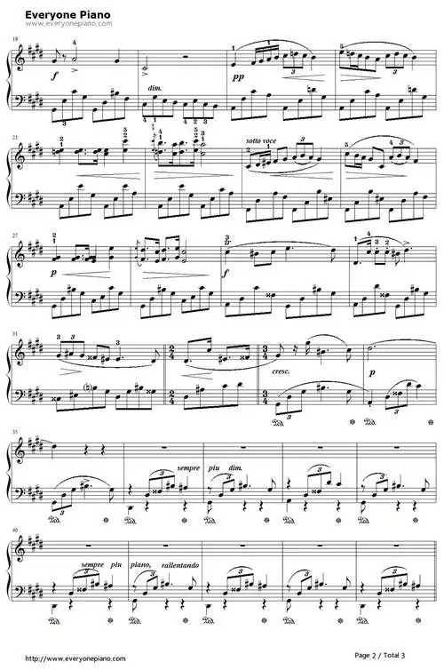 升c小调夜曲钢琴谱肖邦chopinnocturneno20incsharpminor