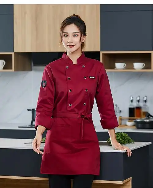 面包师烘焙糕点师衣服蛋糕房厨师工作服甜品店厨房工装厨师服长袖