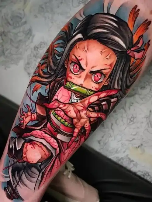 卡通动漫纹身《鬼灭之刃》"弥豆子"黑化